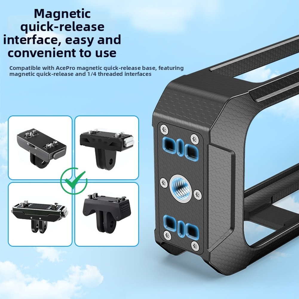 Quick Release Magnetic Frame Compatible with For Insta360 X5 Black PC Cage