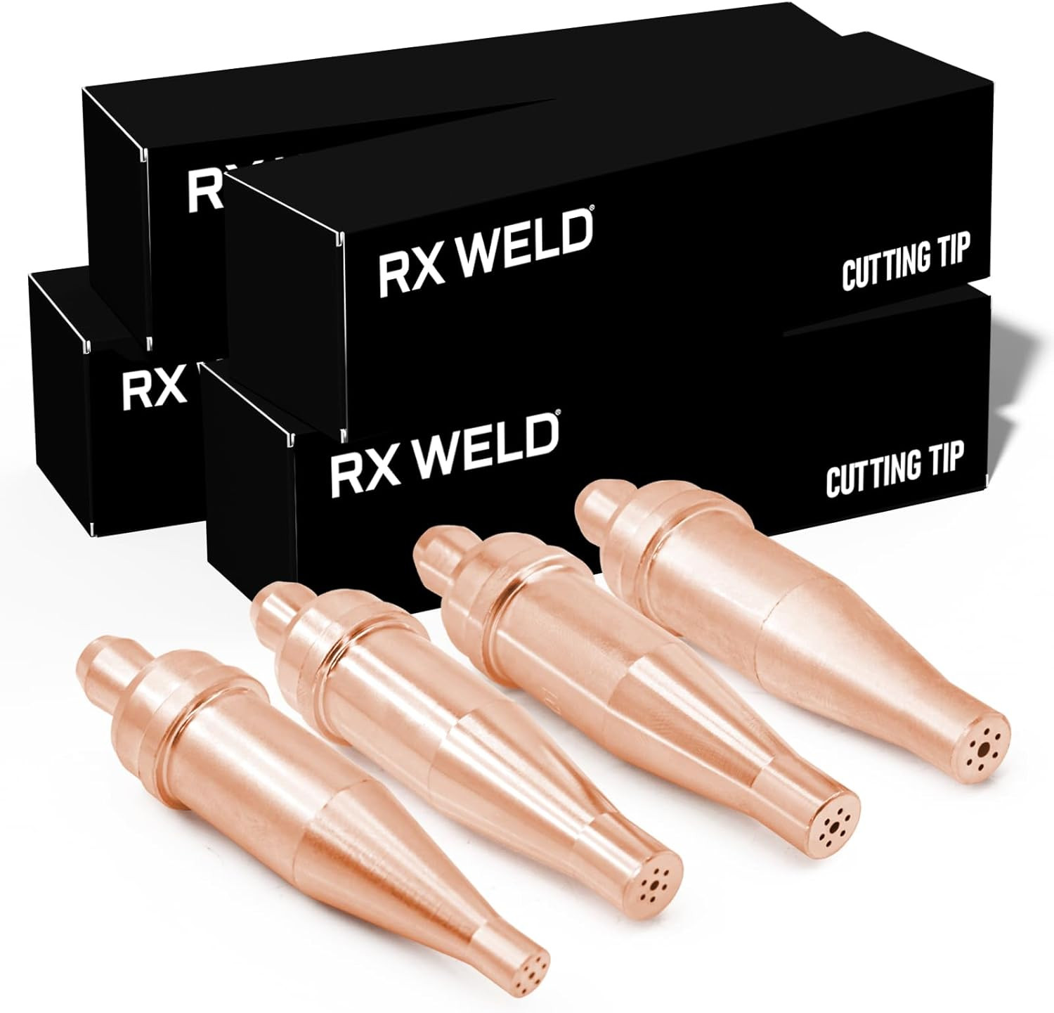 1-101 Series Acetylene Cutting Torch Tips - Pack of 4 | Size 0-3, Fit V-Style He