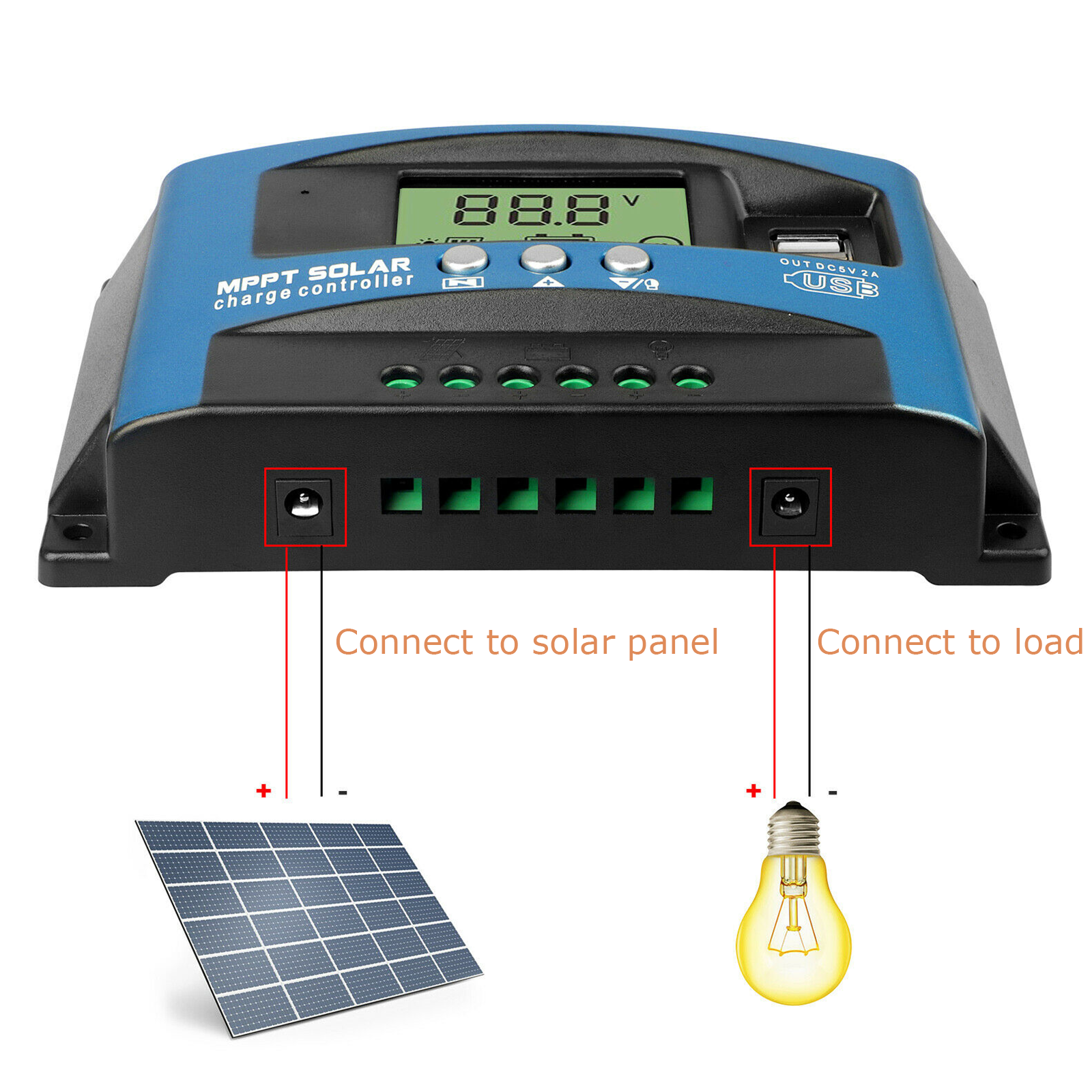 100A MPPT Solar Panel Regulator Charge Controller 12/24V Auto Focus Tracking New