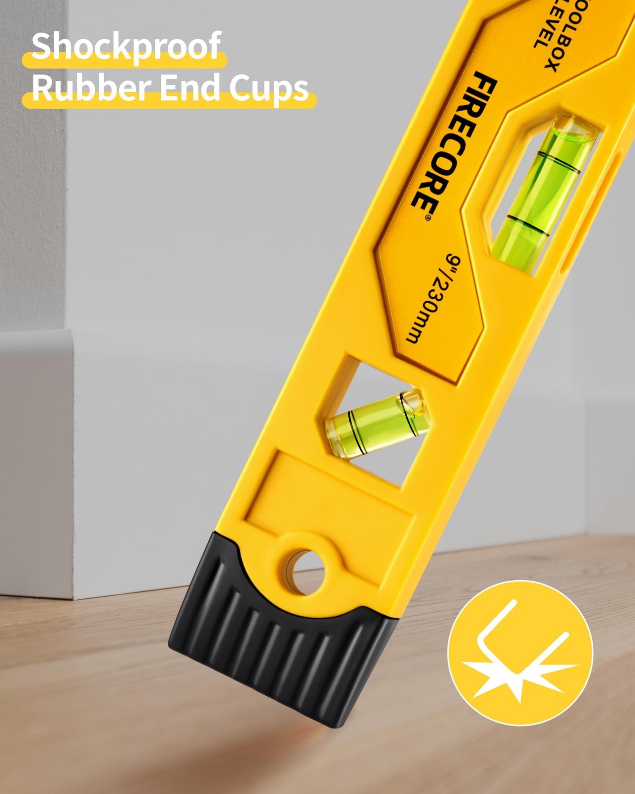 Torpedo Level Magnetic, 9 Inch Shockproof Small Leveler Tool with 3 Bubble Sp...