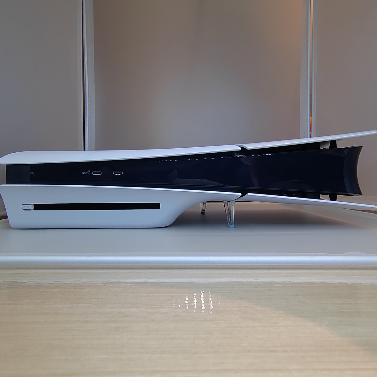 For PS5 Slim Console Horizontal Mount Bracket Clear Holder w/Anti-slip Pad Stand