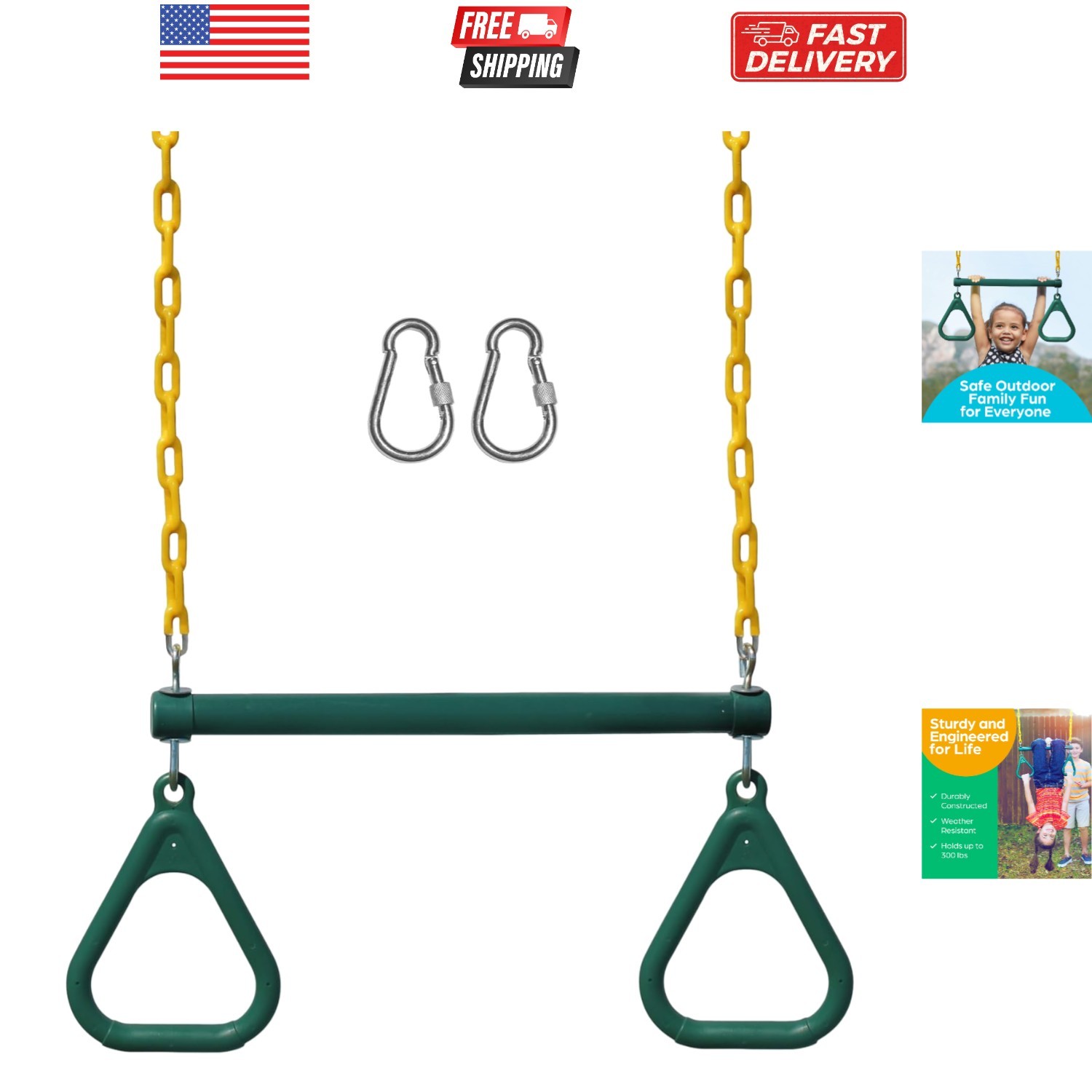 Swing Sets for Backyard, Monkey Bars & Swingset Accessories - Set Includes 18...