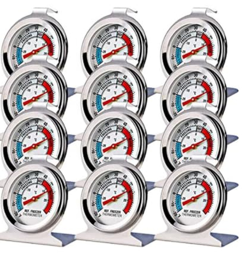 12 Pack Refrigerator Freezer Thermometer Large Dial Analog Thermometer