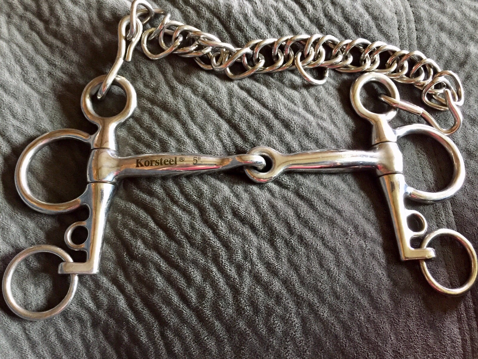 Korstel lEnglish Stainless Steel Pelham Jointed Horse Bit 5” Snaffle Mouth