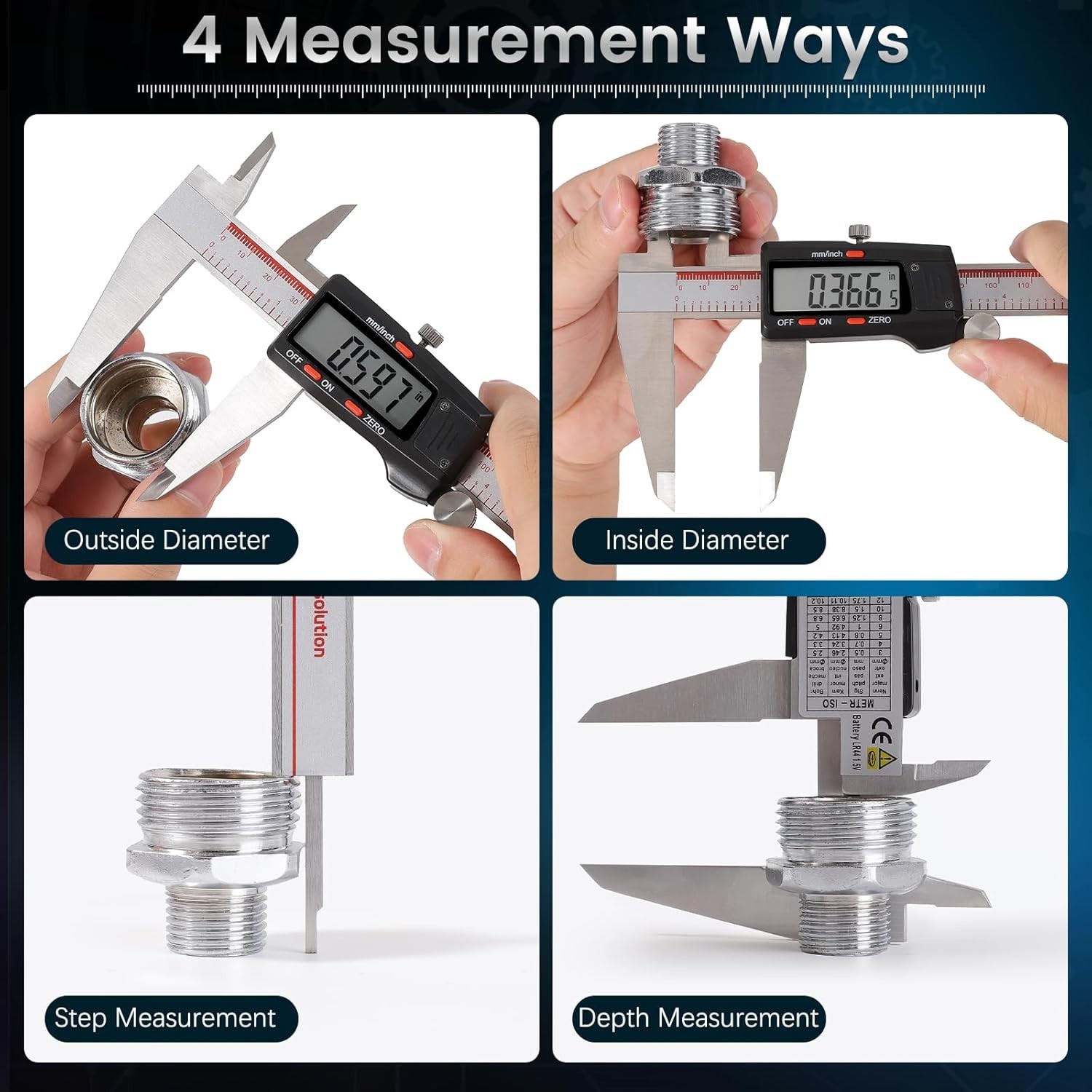 Housolution Digital Caliper, 12Inch Caliper Measuring Tool with Large LCD Screen