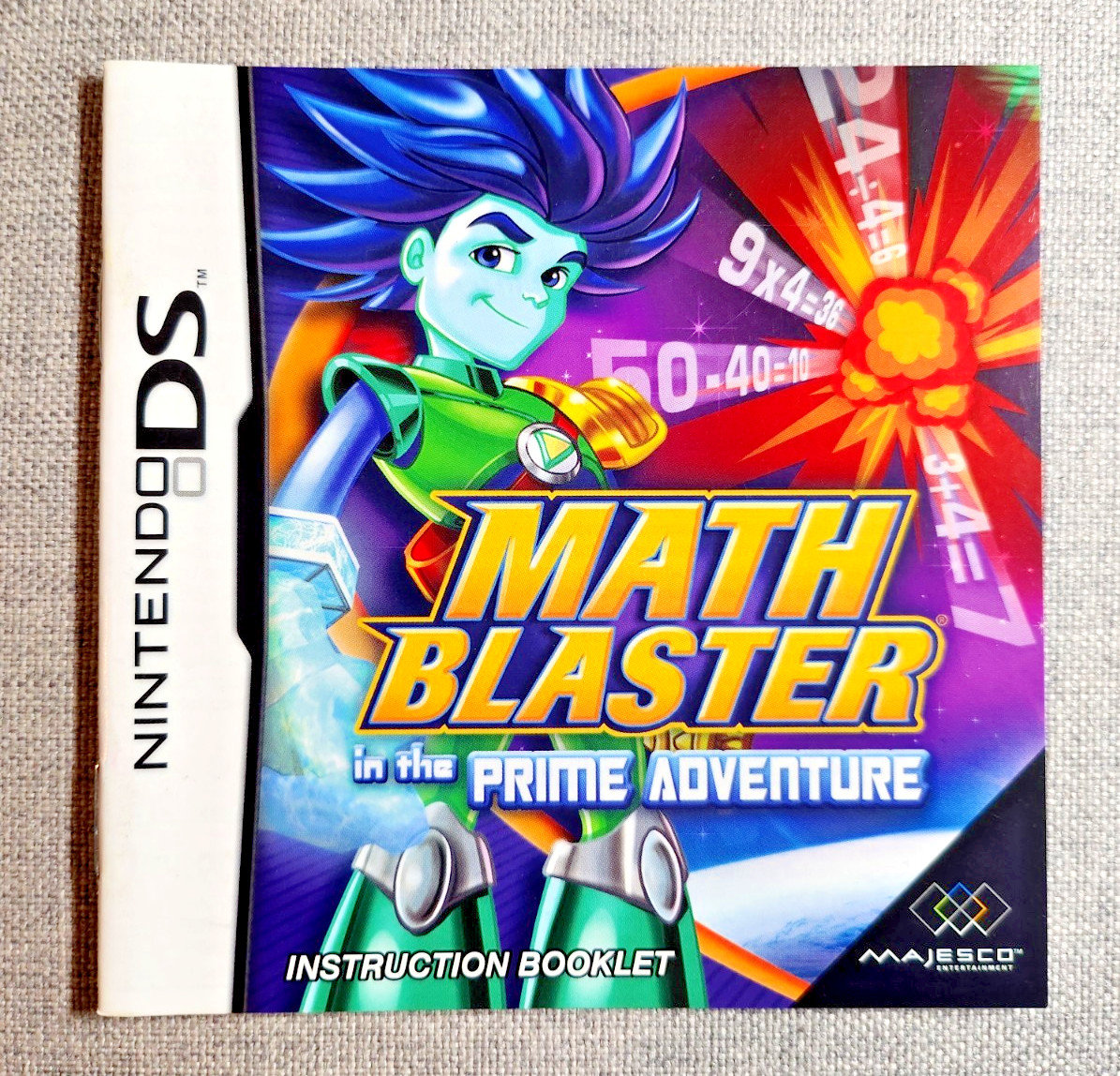 Math Blaster the Prime Adventure Instruction Booklet - Manual Only - Nintendo DS