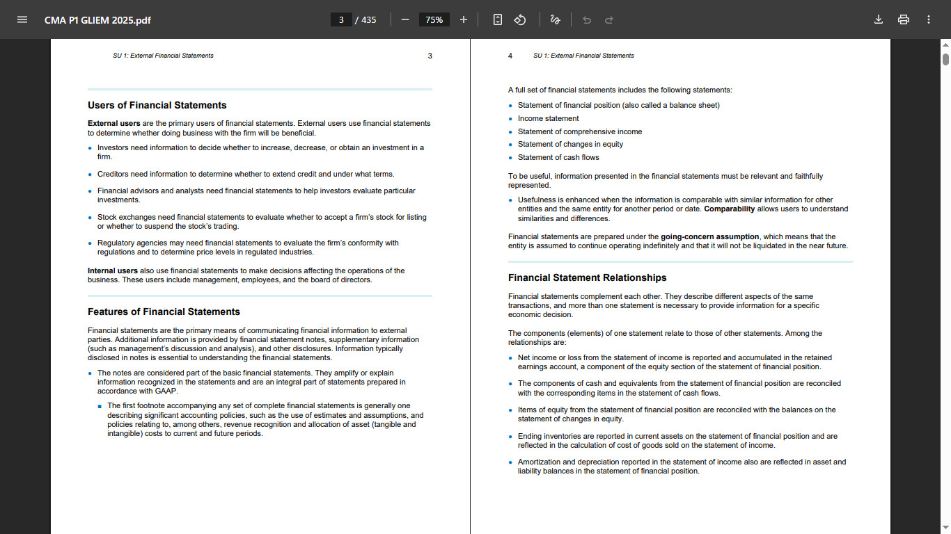 CMA PART1 STUDY NOTES - DIGITAL PDF NO SHIPPING