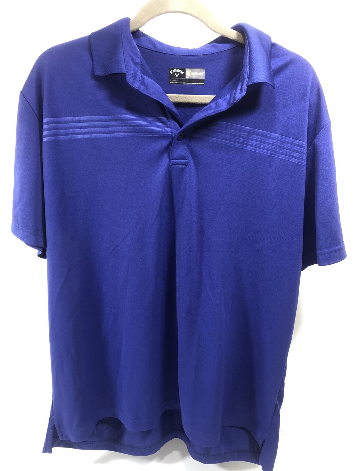 CALLAWAY OPTI-DRI STRETCH POLY SPANDEX GOLF SHIRT Size L PERFECT CONDITION