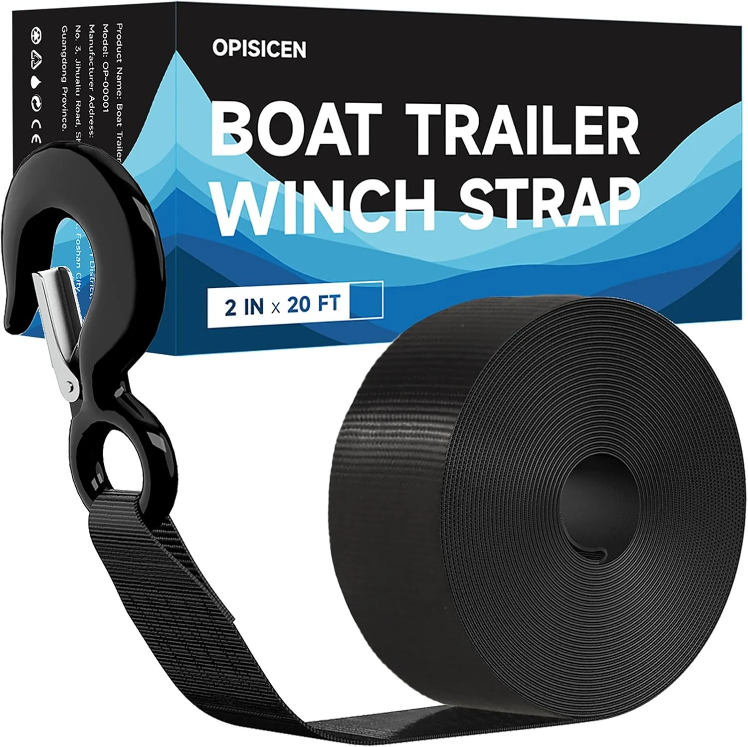 Heavy Duty Boat Trailer Winch Strap 2 Inch x 20 Ft 10816lbs Breaking Strength...