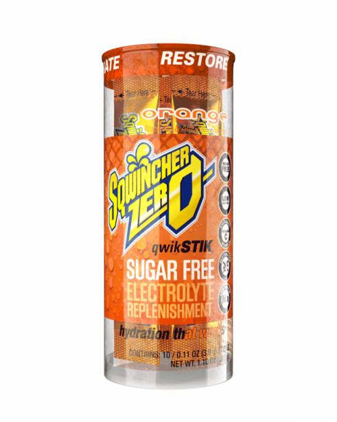 Sqwincher Zero Electrolyte Replenishment, Orange 10 QwikStiks 075880414124