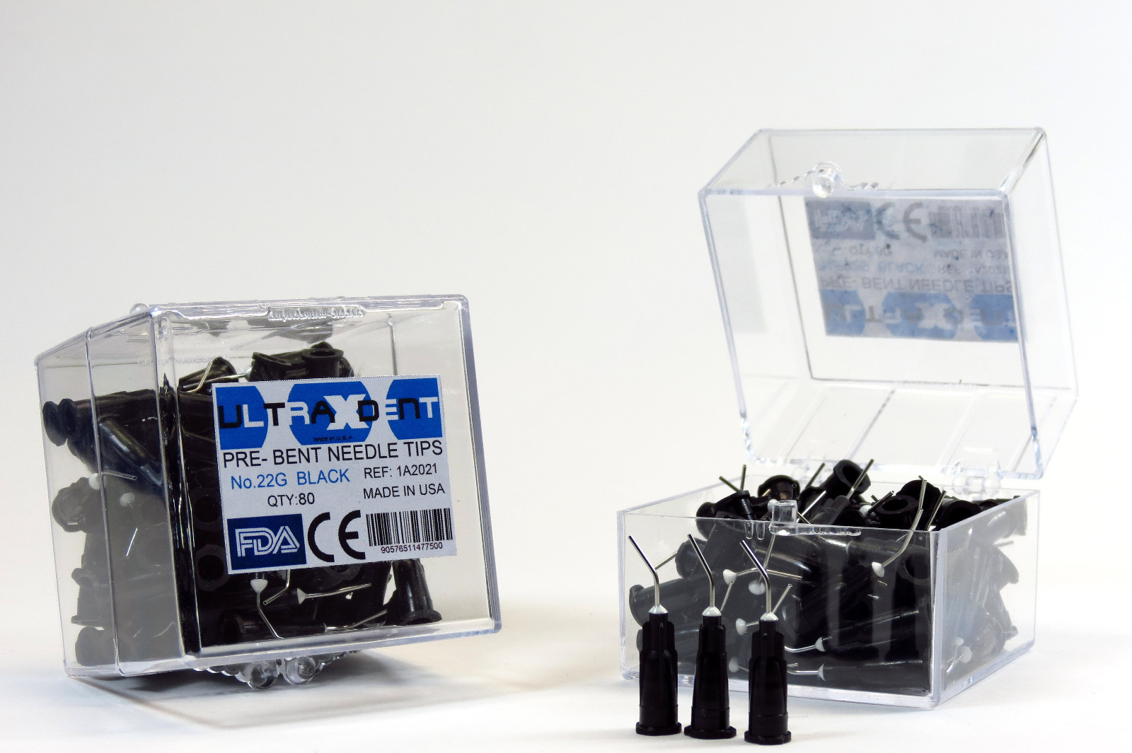 Dental Needle Tips 22g Gauge Black Pre-Bent Set /160 Pcs Kit Box ULTRAXDENT USA