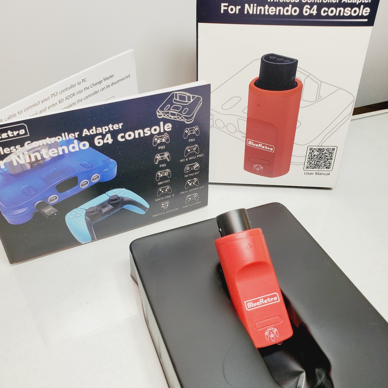 BlueRetro Bluetooth Adapter For Nintendo 64 Controller Receiver N64 RED. US SHIP