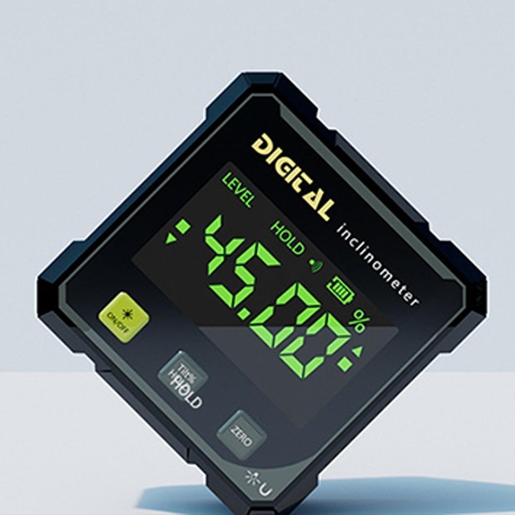 4-Sided Magnetic Digital Angle Finder 360° LCD Laser Protractor Gauge