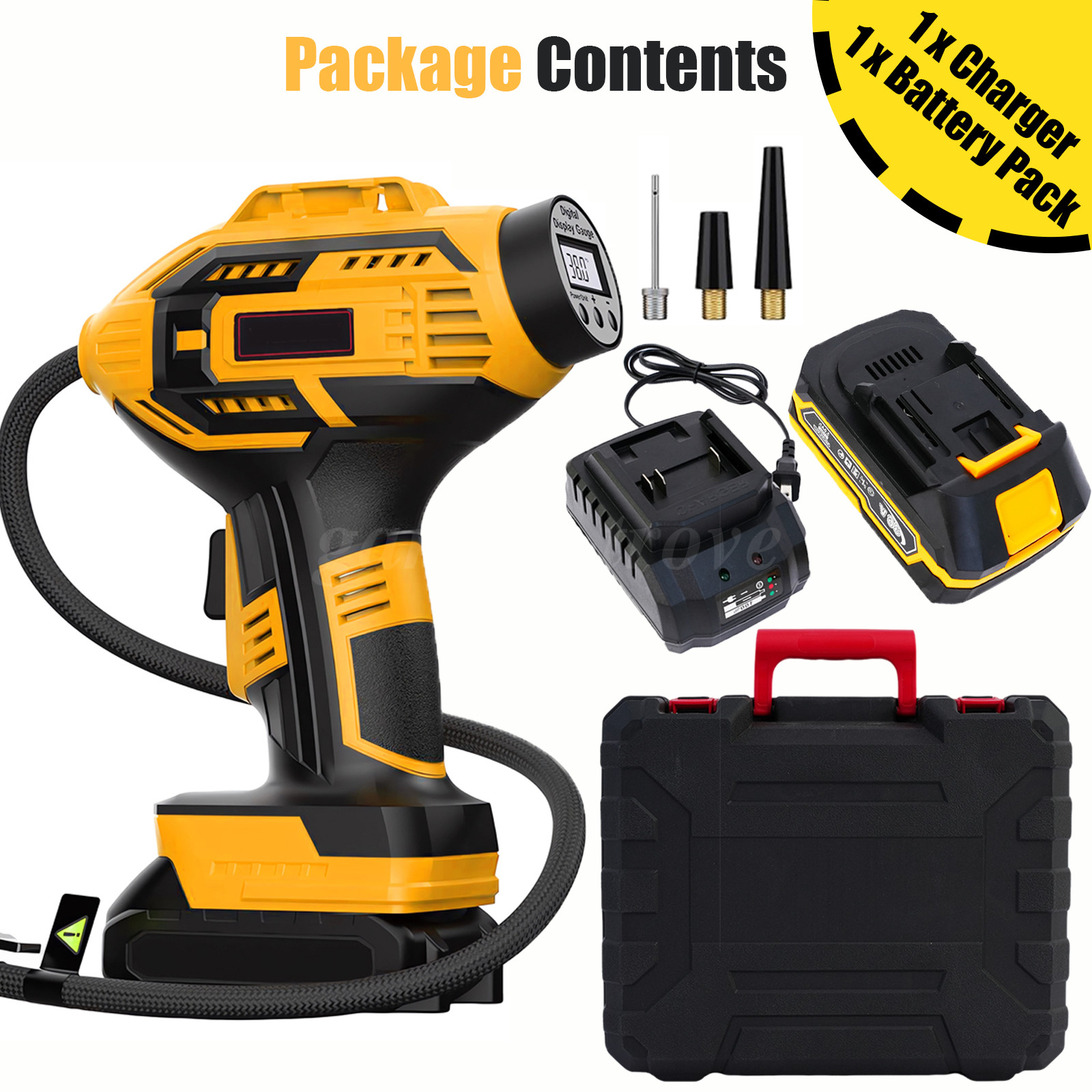 Cordless Tire Inflator Air Compressor for 20V Battery Portable Car Inflator pump