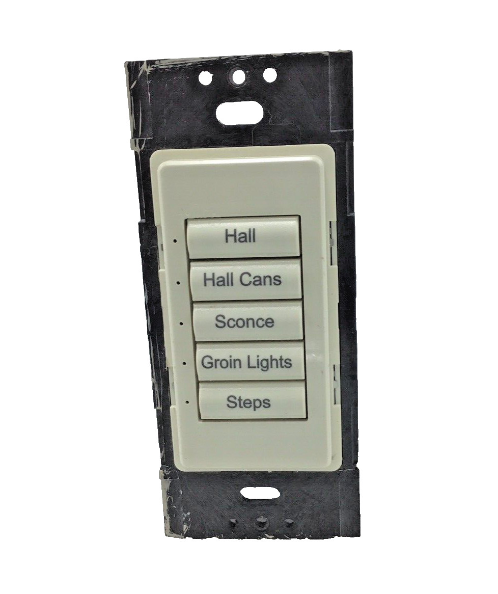 Lutron HomeWorks seeTouch STWD-5B-LA (Light Almond) 5-Button Wireless Keypad