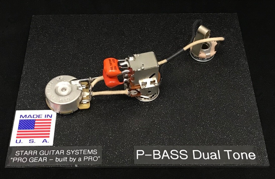 Dual Tone wiring harness upgrade for Fender P-Bass! 0.10 & .022 Caps! NEW!