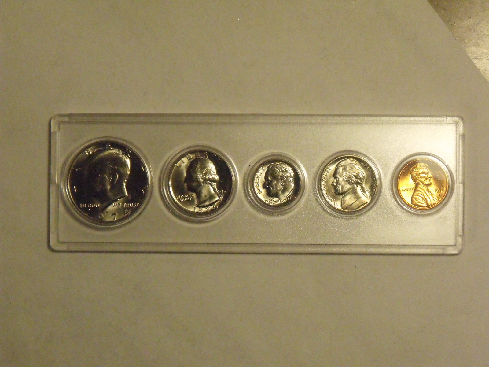 1974-D  Birth Year Set (5 coin) Choice BU in hard plastic holder