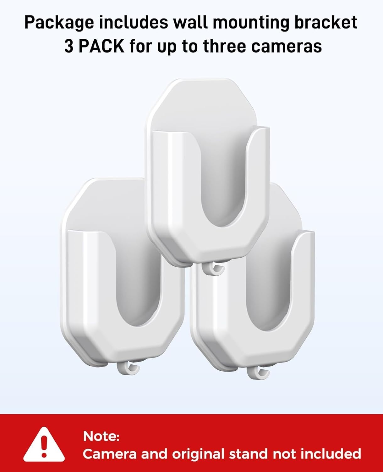 Easy Install White Adhesive Camera Bracket Set - Compatible with Ring and Blink