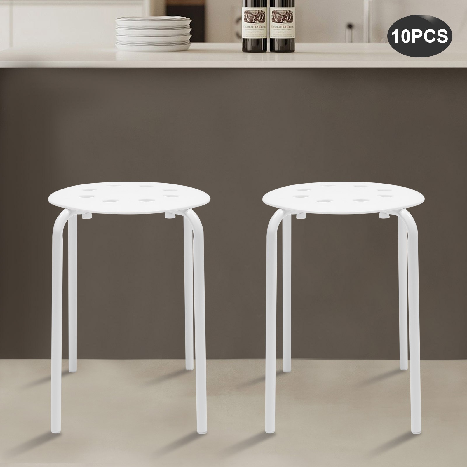 10 Pack Stacking Stools - Versatile Plastic Seating for Home, Office & Garden~