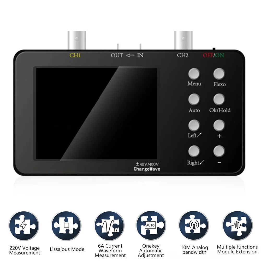 Gaqqee SCO2 Dual Channel Digital Oscilloscope 10MHz 50M Sampling Auto PWM