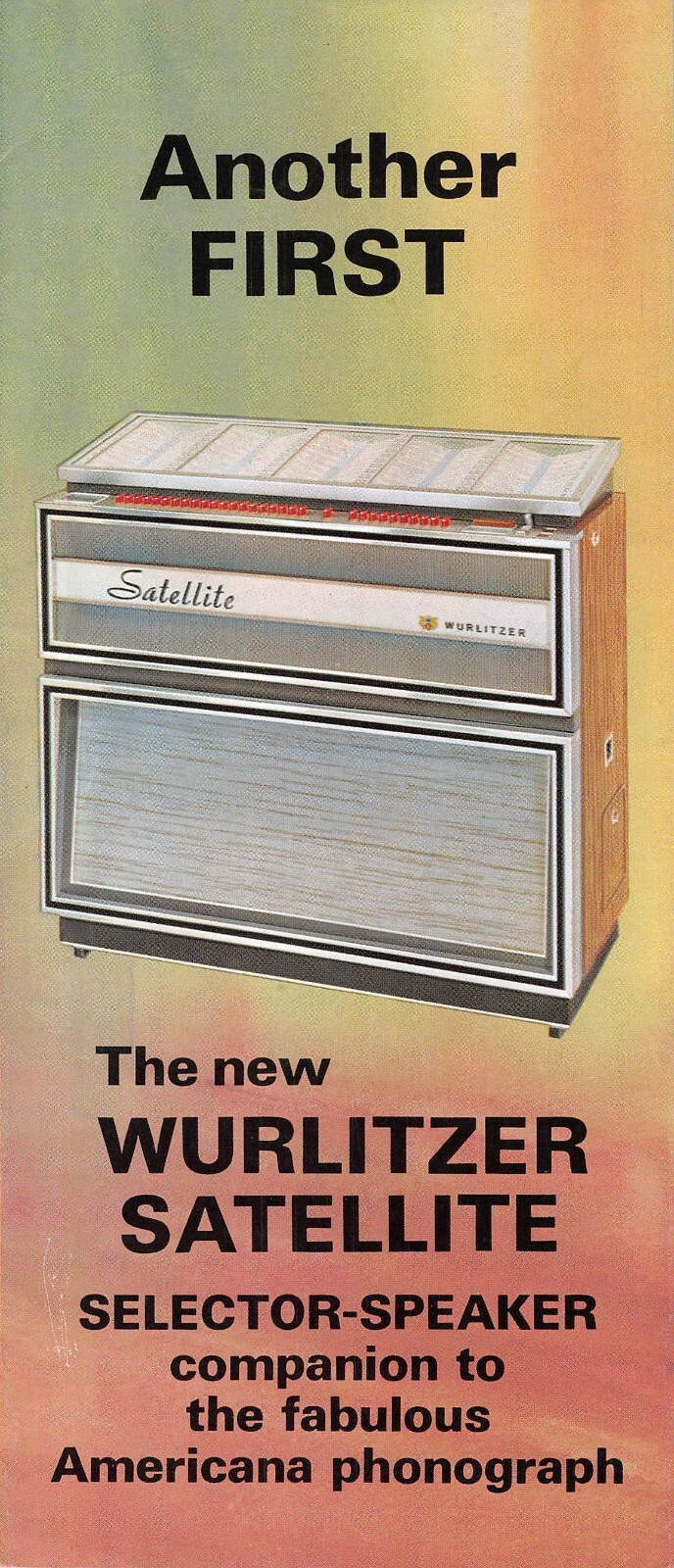 Wurlitzer Satellite Vintage 1970s Fold Out Advertisement Brochure 021219AME