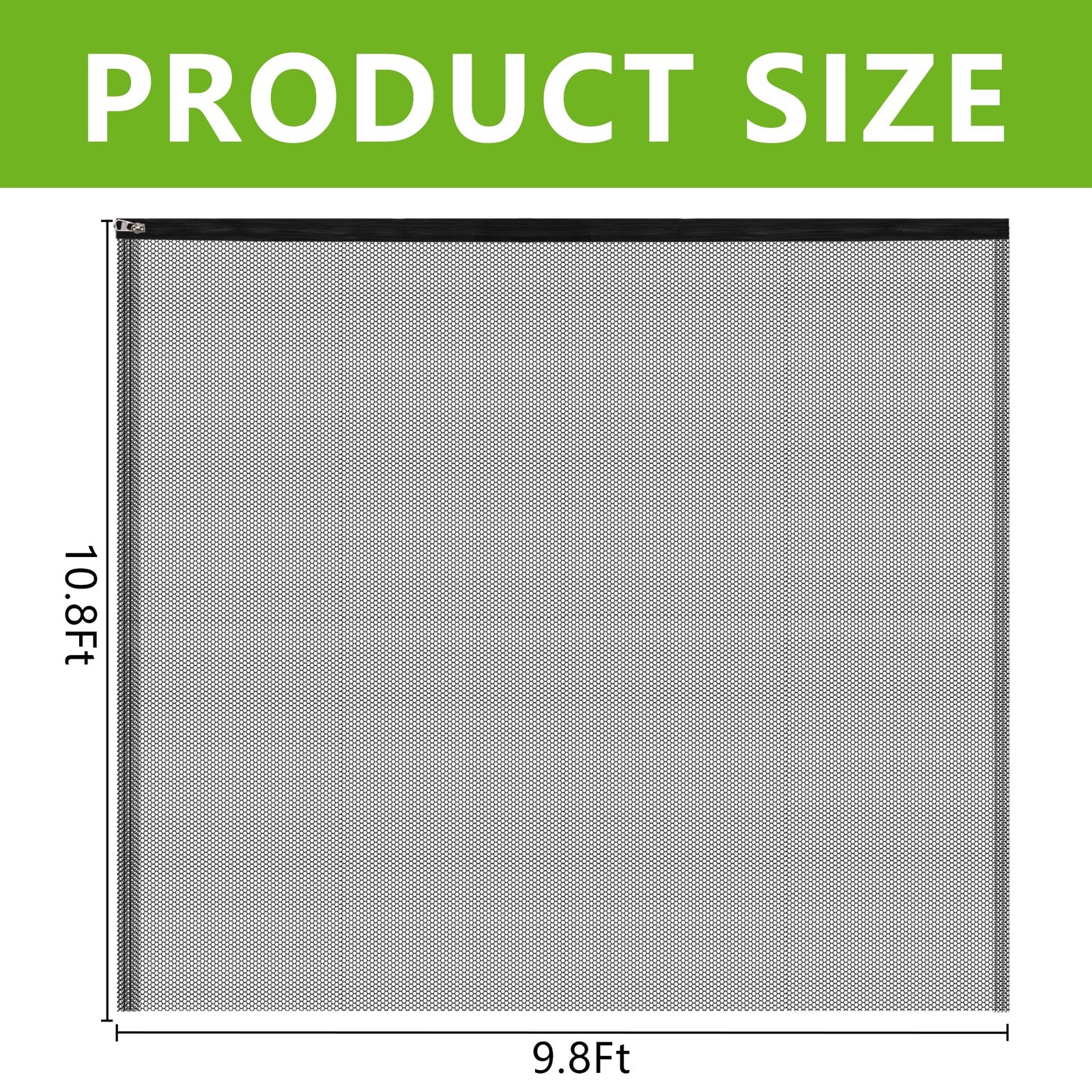 10.8 x 9.8 Ft Black Large Fruit Tree Netting with Zipper x Ft, 1 Pc