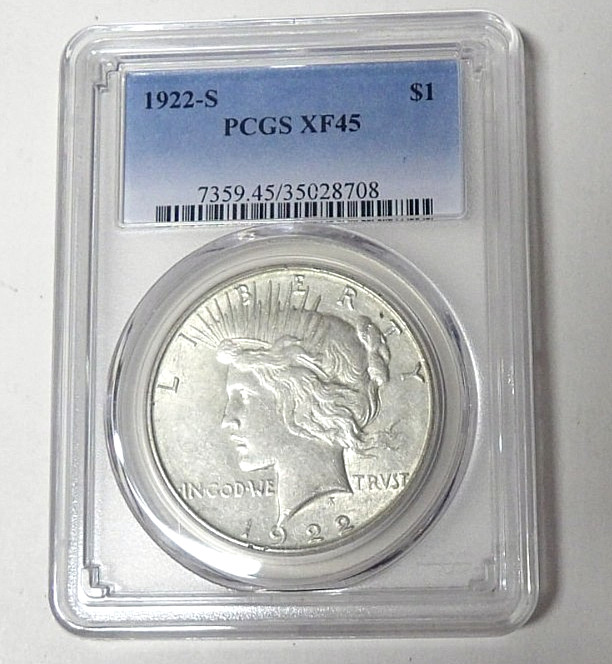NGC XF45 1922-S Peace Silver Dollar San Francisco Mint #35028708