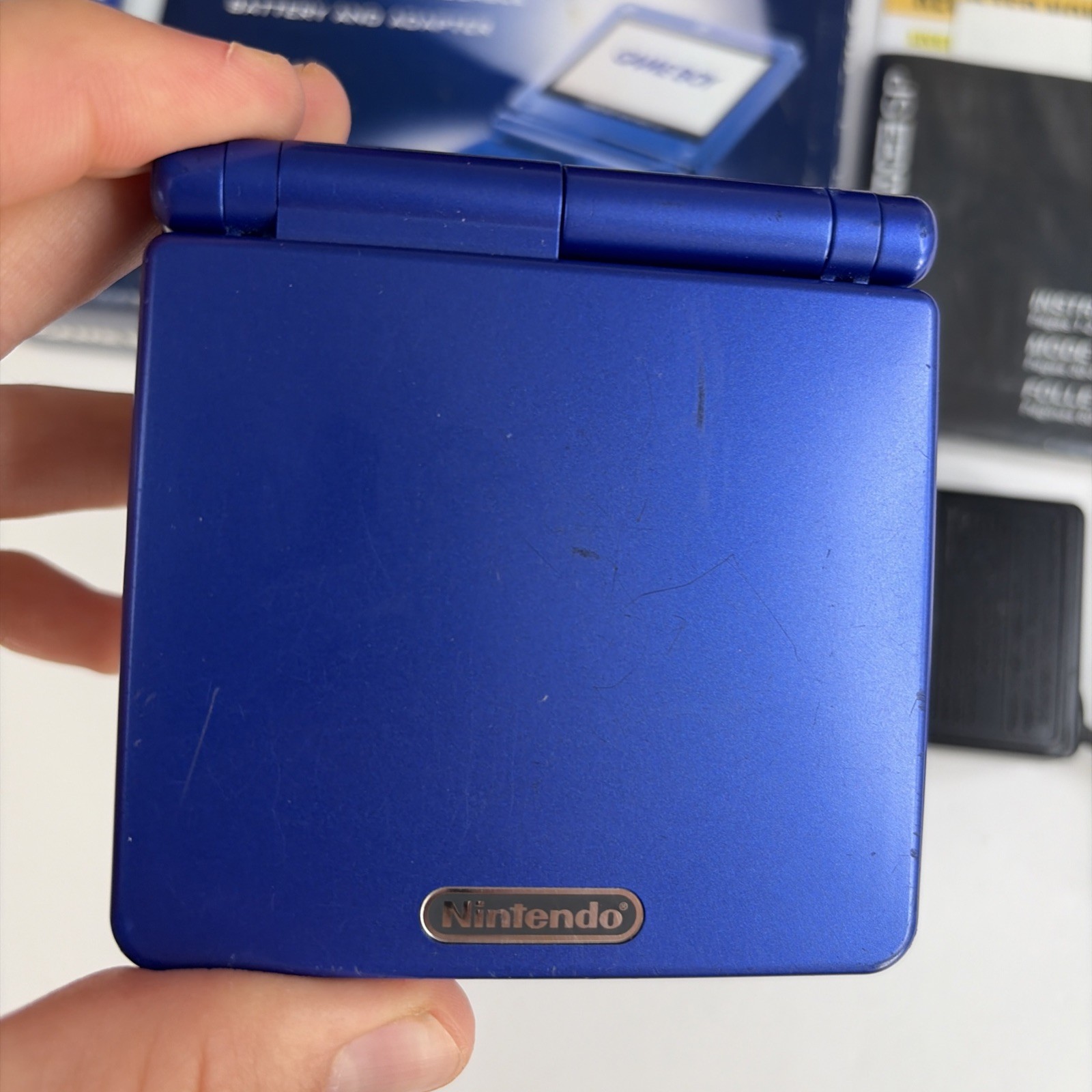 Nice! OEM Nintendo GameBoy Advance SP In Box Cobalt Blue System Complete