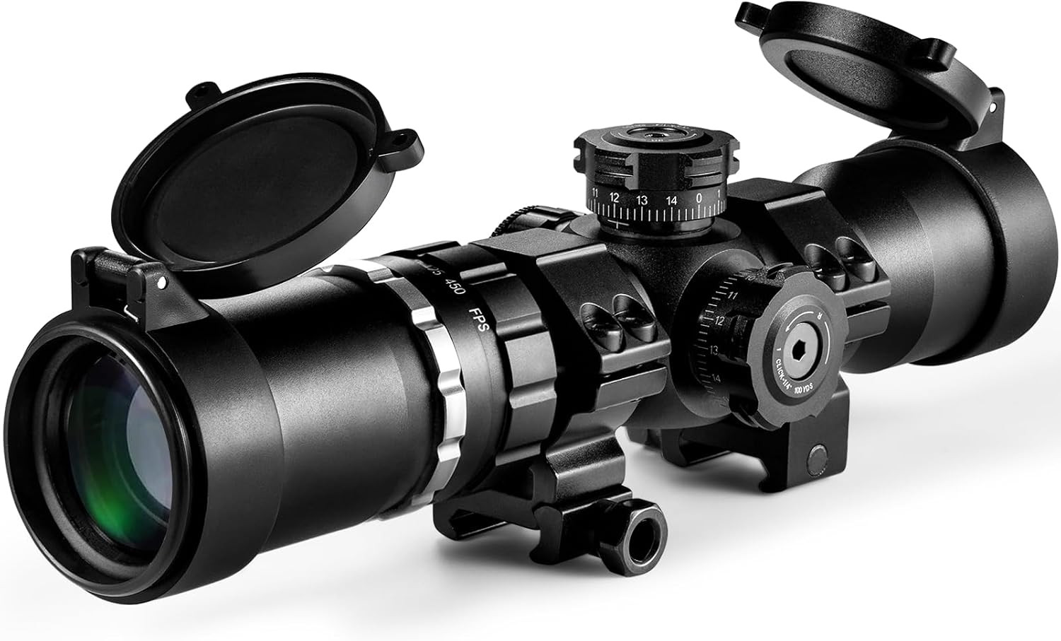 Crossbow Scope 1.5-5X32, with Locking Ring, 250-450 FPS Speed Adjustment, Speedl