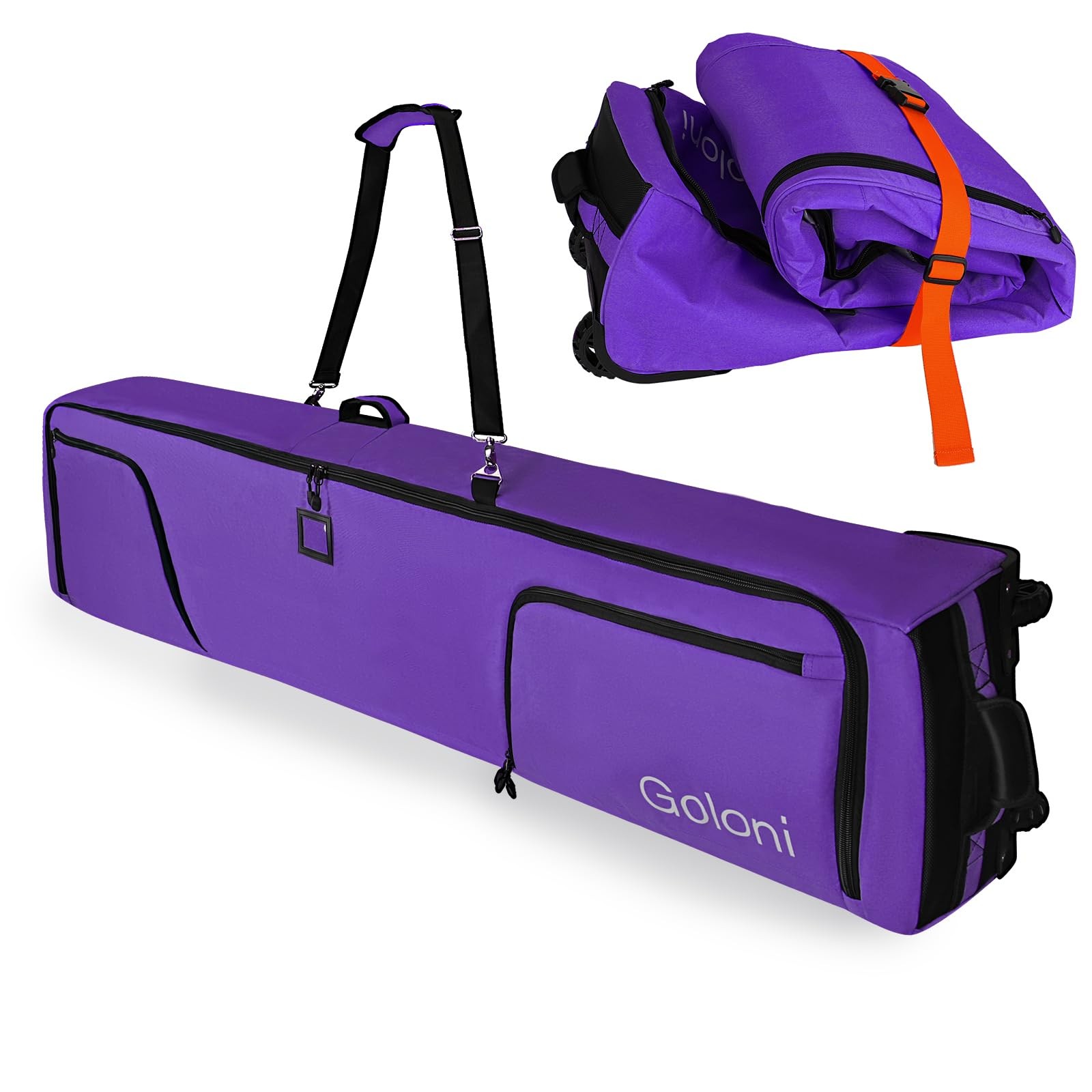 Goloni Ski Bag with Wheels,Padded Snowboard for Air 175cm, Purple