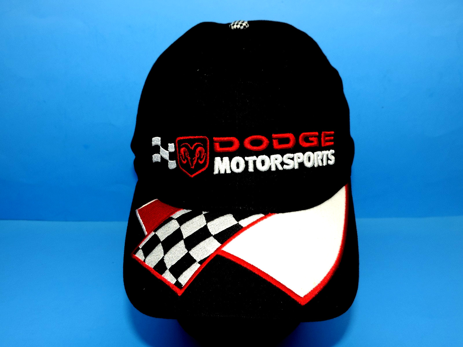 VTG DODGE MOTORSPORTS NASCAR CHECKER FLAG BLACK HAT DAIMLER CHRYSLER MOPAR RAM