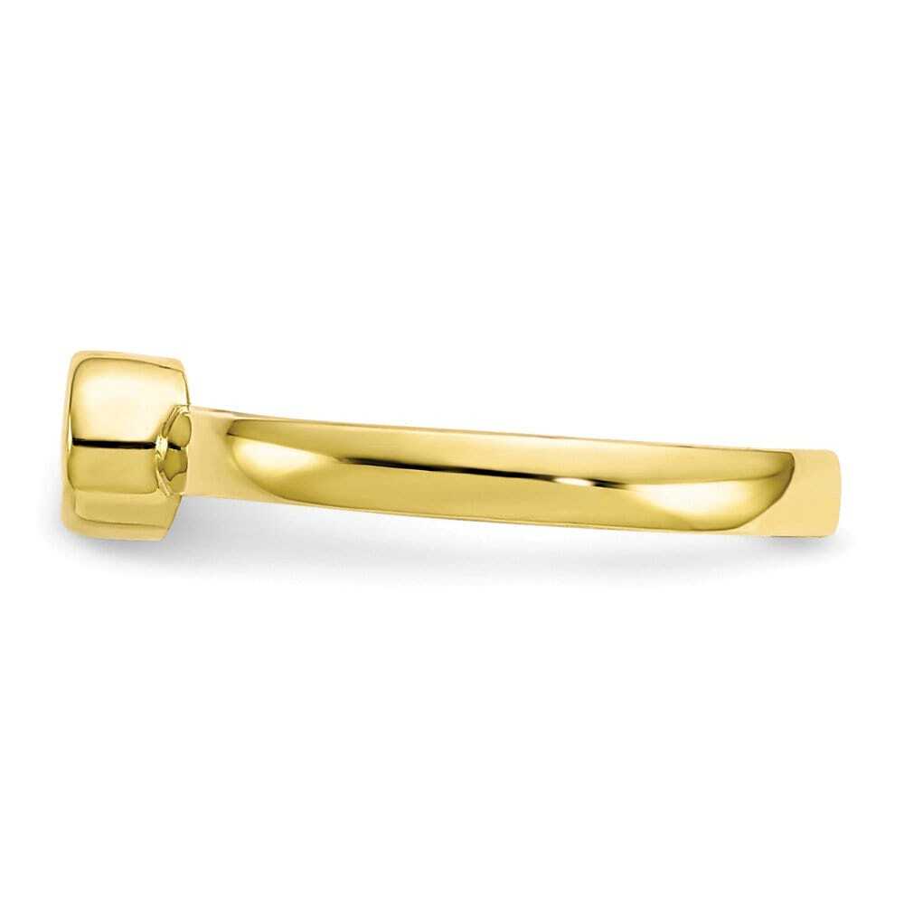 Solid 10k Yellow Gold Bezel Round Simulated Diamond Toe Ring - Toe Ring for