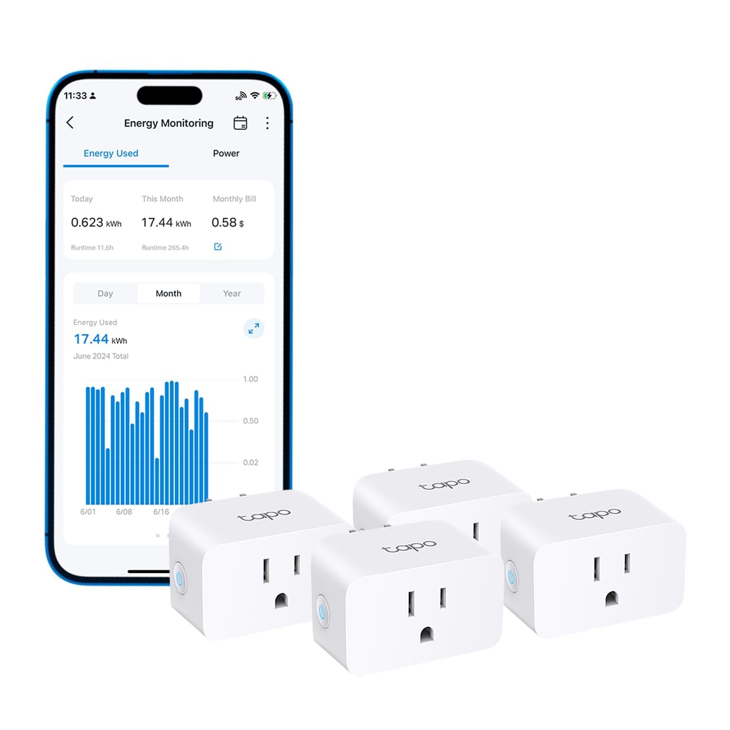 TP-Link 𝗧𝗮𝗽𝗼 Smart Plug Wi-Fi Mini, Energy Monit