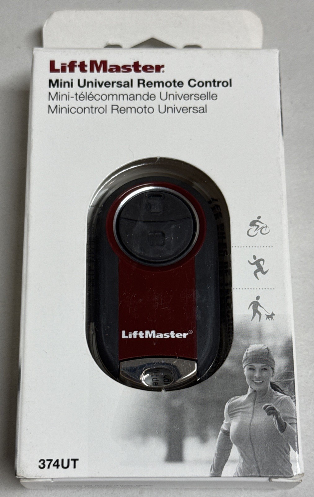 New! LiftMaster 374UT Mini Universal Keychain Remote Control Garage Opener