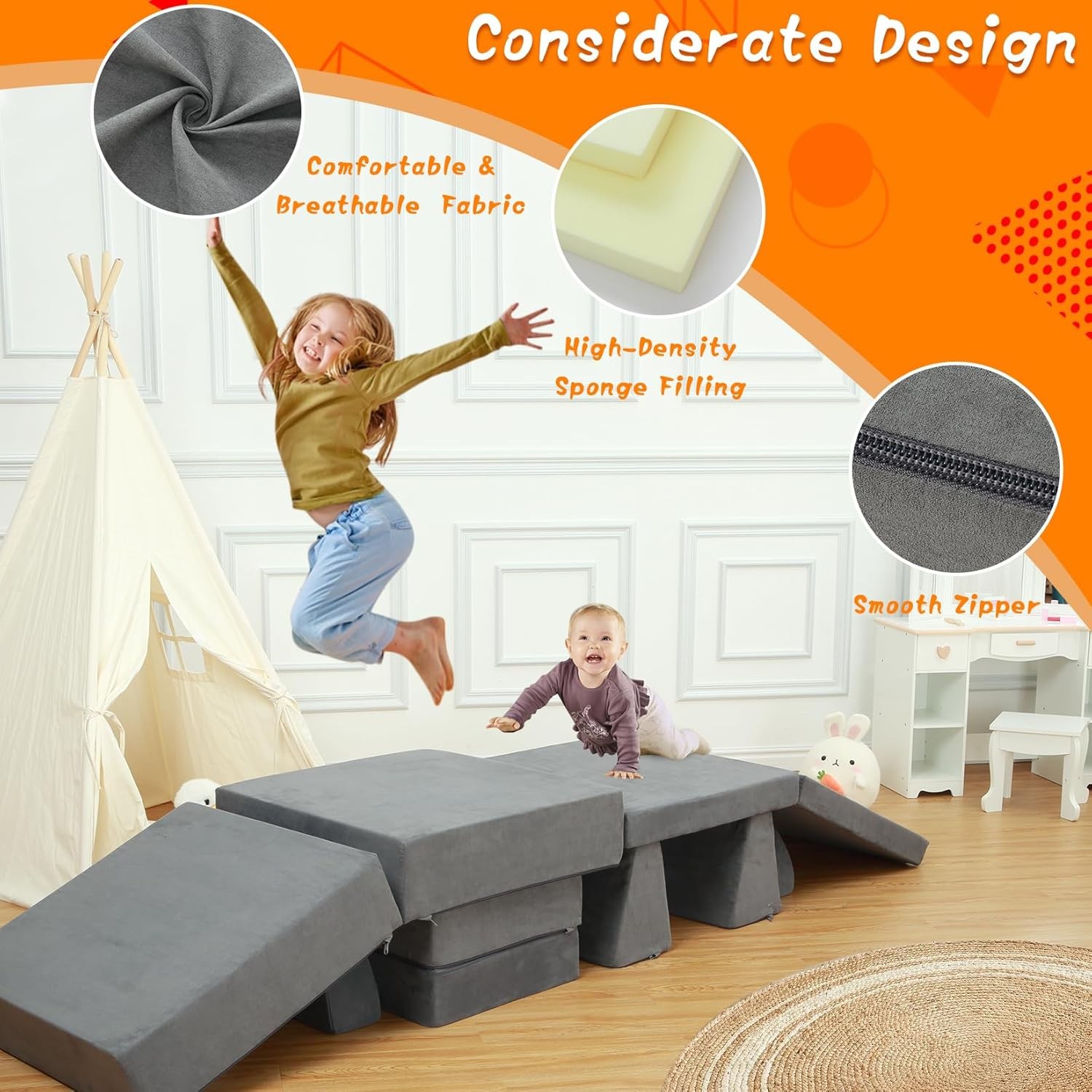 Play Couch Sofa for Kids Imaginative Furniture Play Set for Creative Kids Toddle