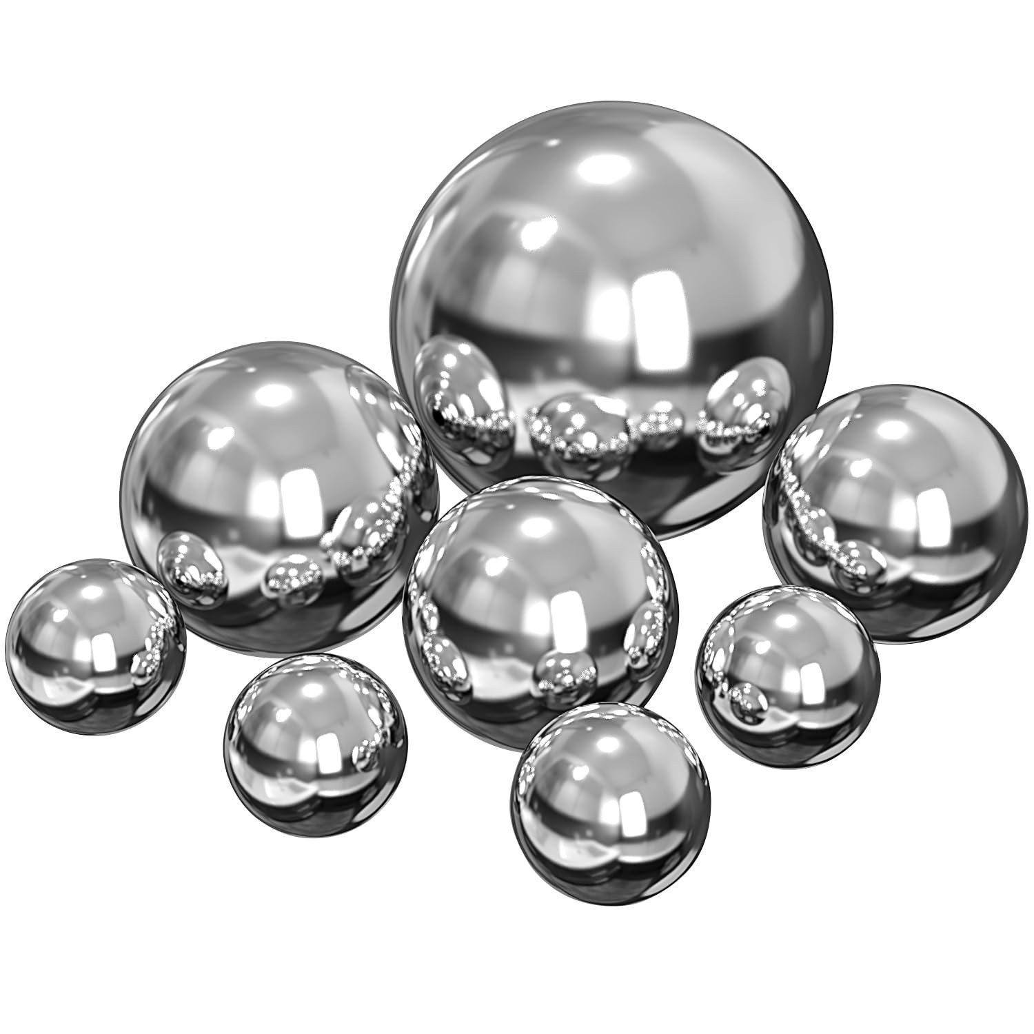 Kunjocy 8 Pcs Stainless Steel Decorative Balls for Centerpiece 150 mm, Silver