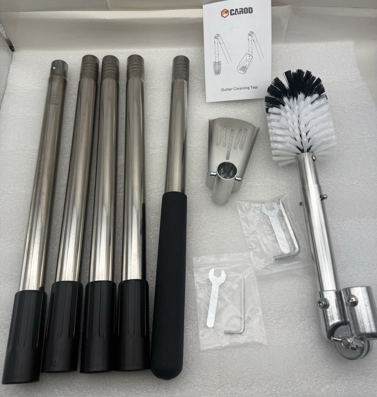 Gutter Cleaning Tools, 6.4FT Gutter Cleaner with Pole & Gutter Brush, *READ...