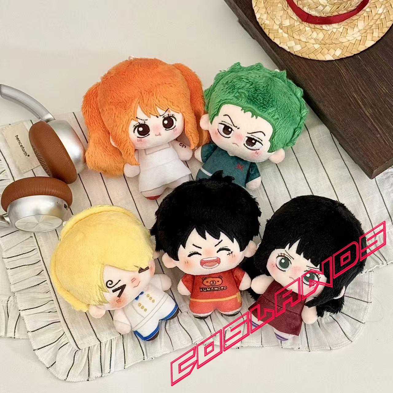 10cm ONE PIECE Luffy Zoro Sanji Nami Plush Doll Anime Plushie Pendant Toys Gift
