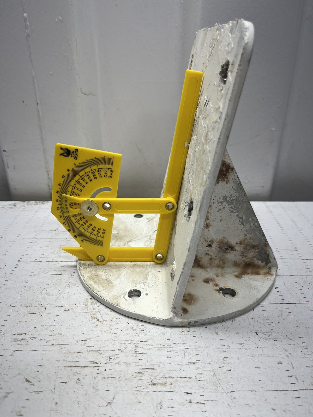 Stainless Sailboat Winch Base Bracket On 80 Degree Angle 7” Round