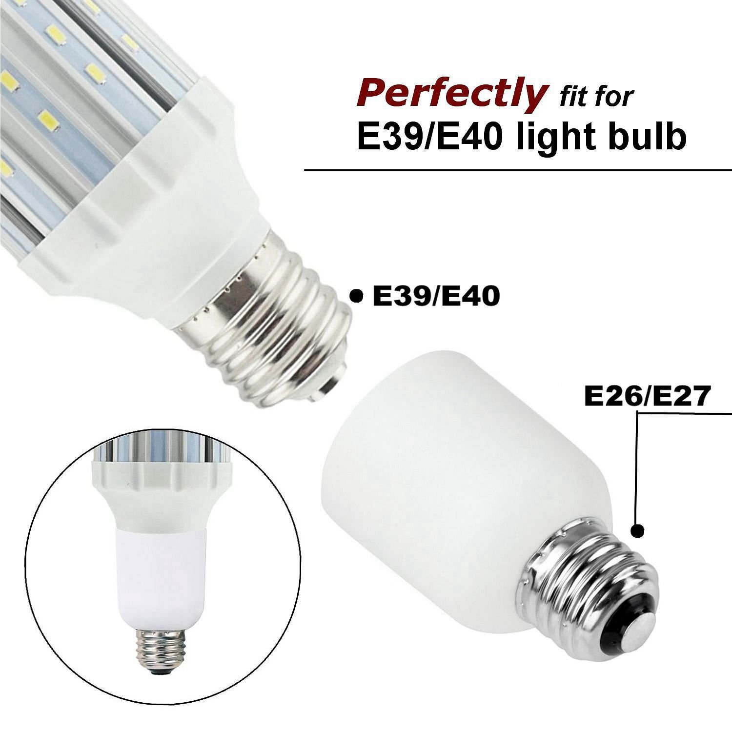 E26 to E39 Medium Screw to Mogul Socket Light Bulb Floor Lamp Adapter Converter