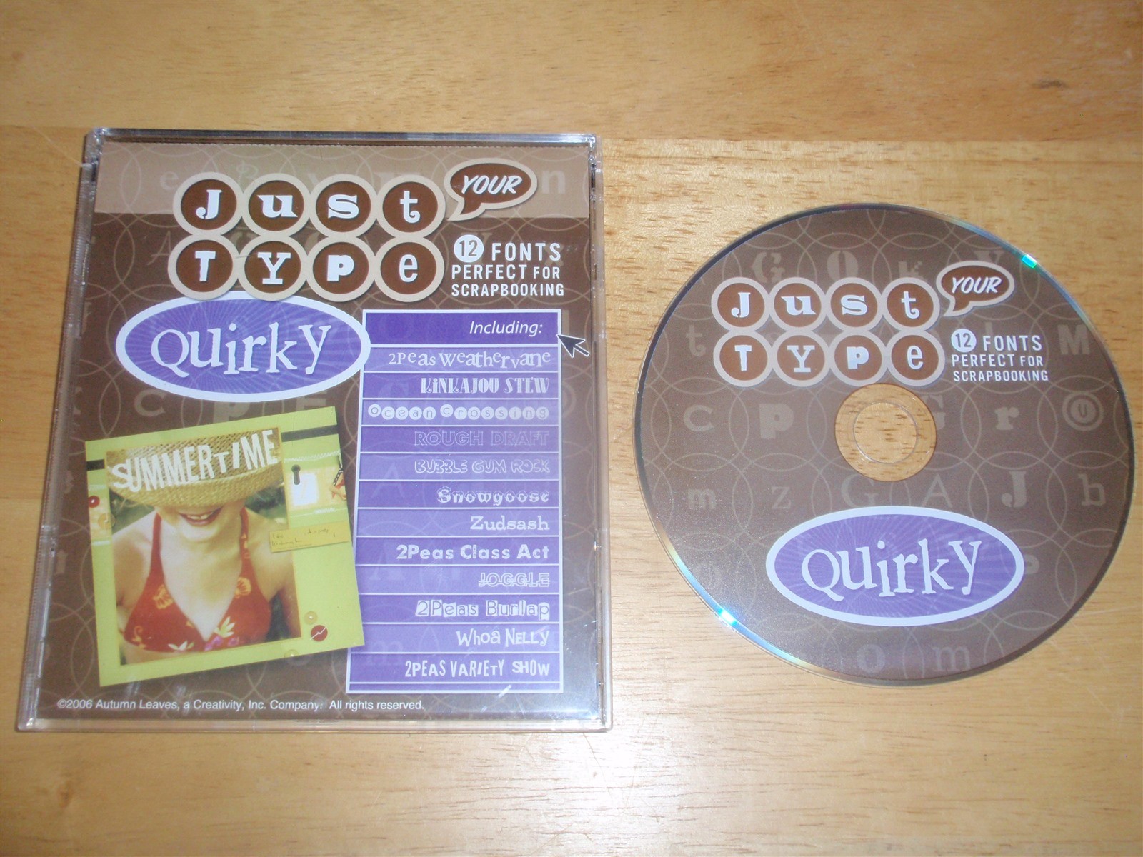 Just Your Type Quirky 12 Fonts For Scrapbooking PC/Mac CD-ROM 2006 Creativity AL