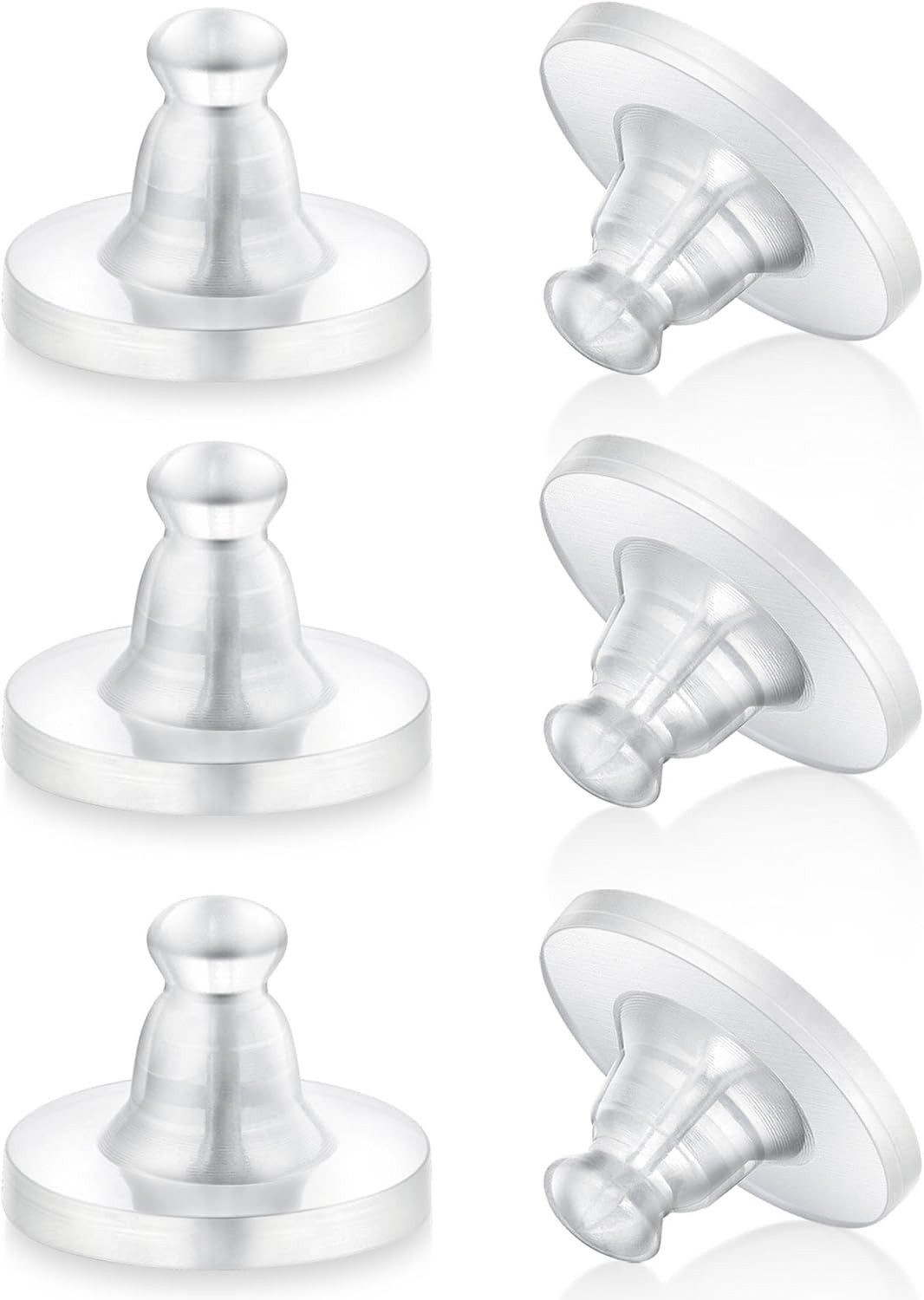 Earring Backs Rubber,100pcs Soft Clear Earring Backs for Studs,Hypoallergenic Si