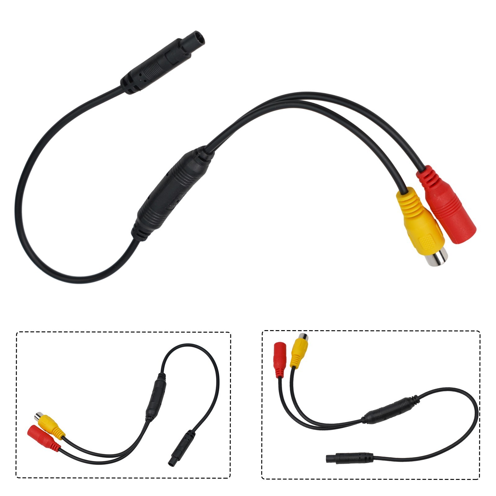 Car CVBS Male To 4 PIN Female Conversion Cable For Rear View Mirror DVR
