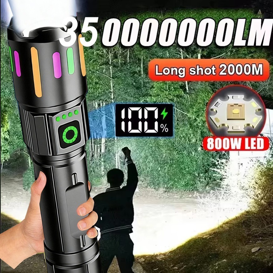 350000000 Lumen Super Bright LED Tactical Flashlight Rechargeable Work Light**-*