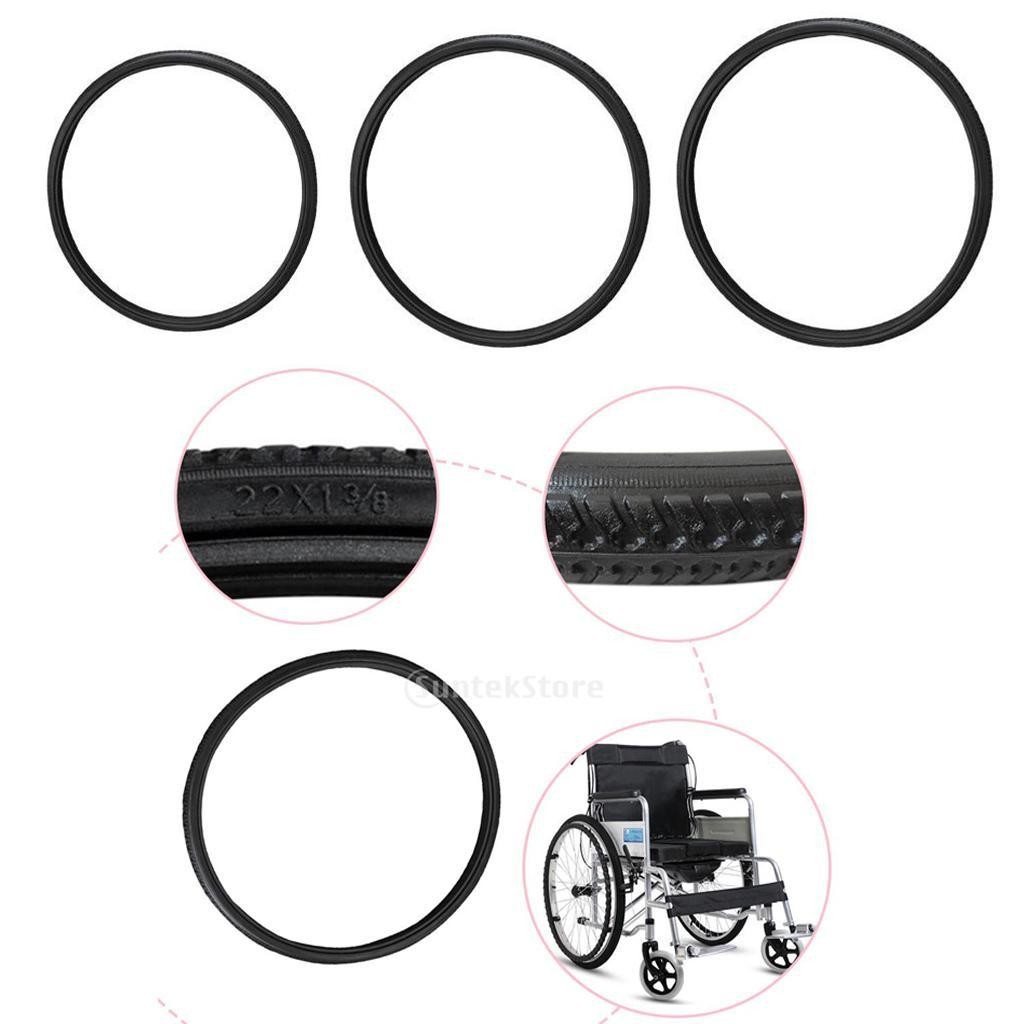 Black Wheelchair Tires Solid, Wheelchair Tire Replacement, High Performance