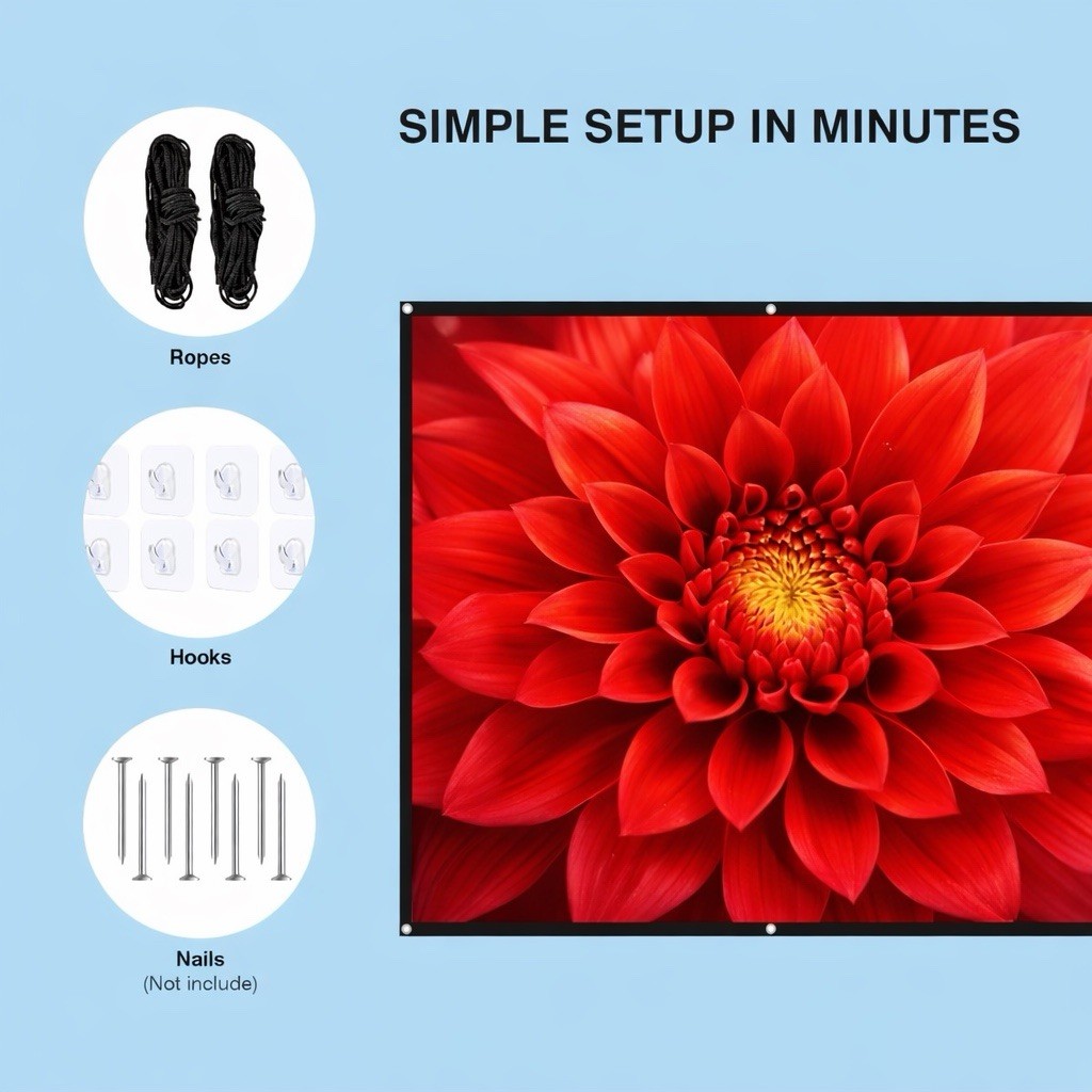 Simple Projection Screen 120 Inches foldable 16:9 scale