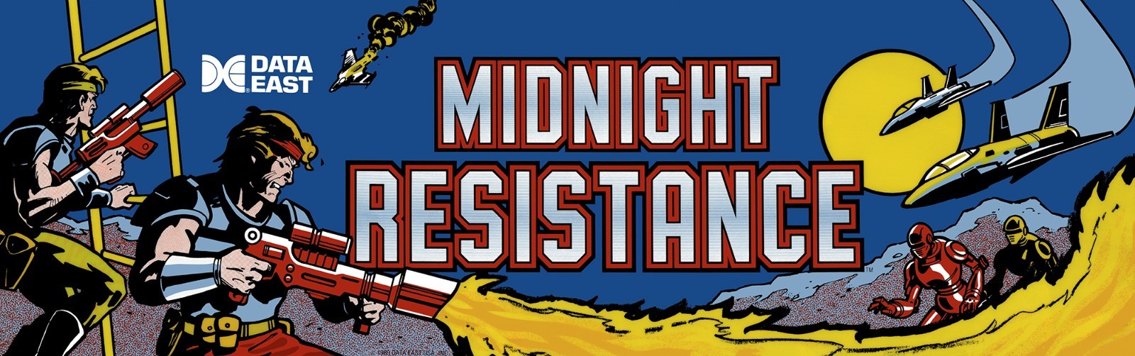 Midnight Resistance Arcade Marquee For Reproduction Header/Backlit Sign