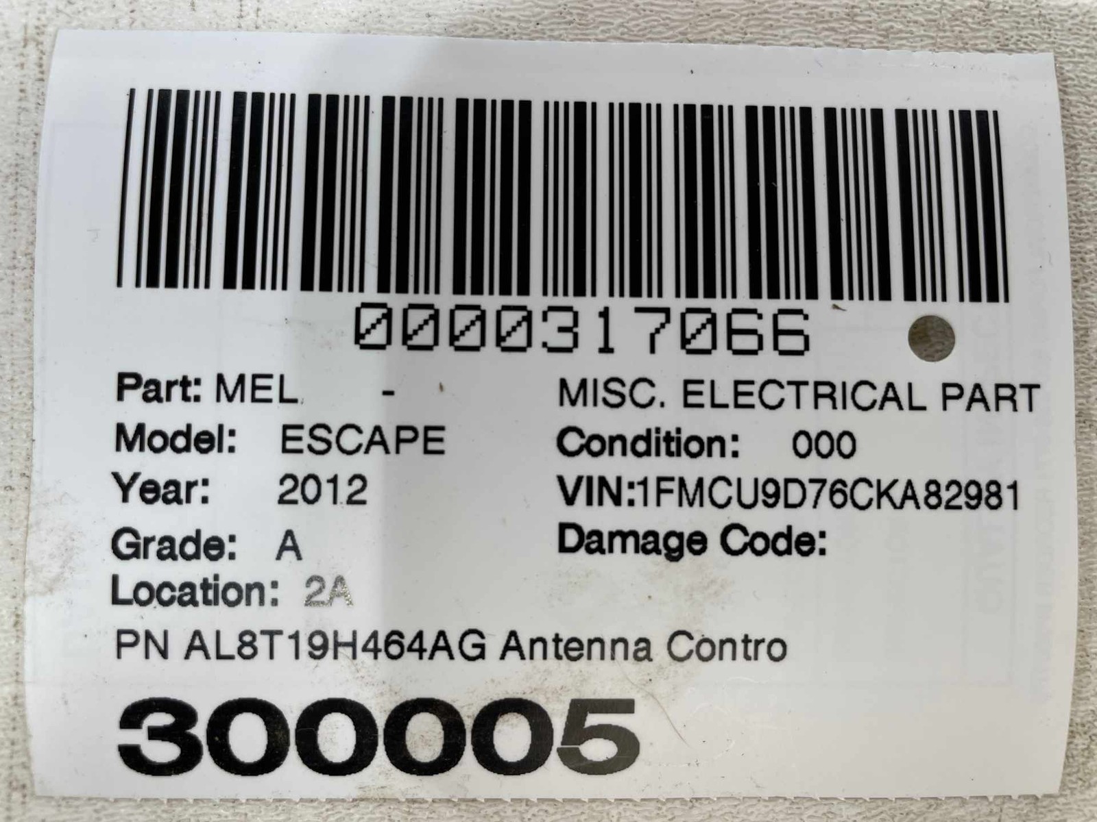 FITS 2011 - 2012 FORD ESCAPE RADIO ANTENNA CONTROL MODULE OEM