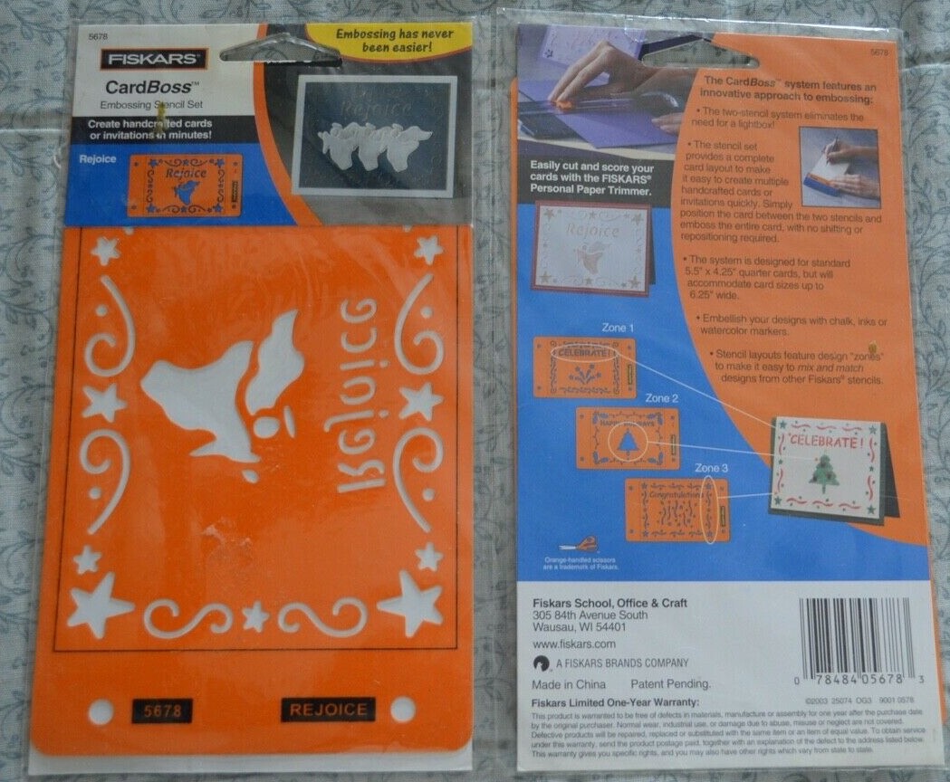 NEW ~ FISKARS EMBOSSING CARD BOSS   "REJOICE"