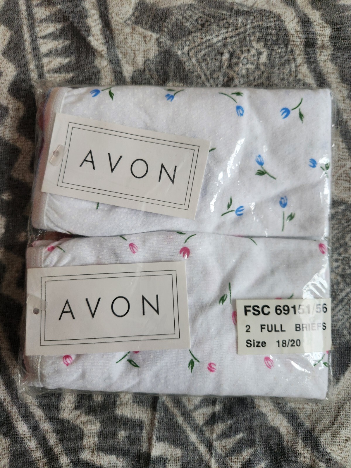 Avon 2 Floral Full Briefs, Rare,Size 18/20